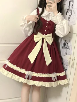 Японская Корейская мода Harajuku, Оригинальное аутентичное платье в стиле Лолиты, Летняя девушка, студентка Sweet Academy, стиль чаепития Принцессы