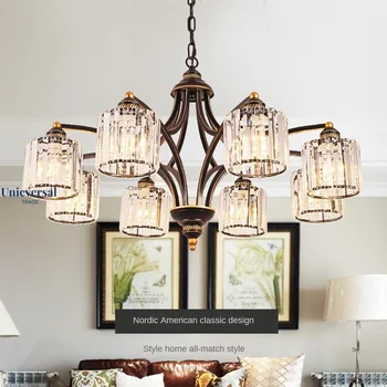 Американская хрустальная люстра свет в гостиной роскошь современный минимализм столовая спальня свет атмосферные домашние люстры