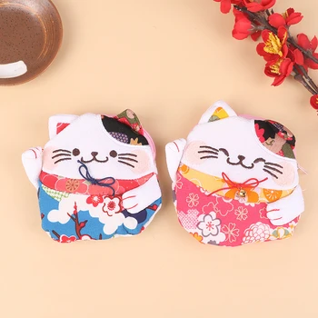 1 шт. симпатичный тканевый кошелек в форме кошки, чехол для ключей, милая тканевая сумочка для хранения наушников, сумка для монет