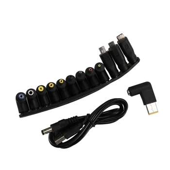 2X Шнур питания постоянного тока от USB до 5,5X2,1 Многофункциональная сменная вилка постоянного тока Подходит для ноутбуков и маршрутизаторов