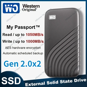 Западный Оригинальный WO SSD NVMe My Passport Внешний Портативный Твердотельный накопитель 128 ТБ 4 ТБ Type-C USB3.2 Зашифрованный Мобильный Жесткий диск