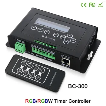 BC-300 программируемый по времени светодиодный Контроллер RGB RGBW световая лента программируемый Таймер Света DMX 512 контроллер сигнала 12V-36V 24V DC