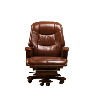 Массажное кресло для босса, Кожаное кресло для руководителя, вращающееся кресло из массива дерева, компьютерное кресло, домашний лифт, офисное кресло