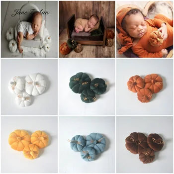 Красочные тыквенные бархатные моющиеся украшения для фотосъемки новорожденных, реквизит для фотосъемки новорожденных на Хэллоуин