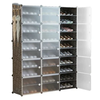 Многокубовый пластиковый шкаф для обуви, экономящий место, подставка, органайзер, Съемная обувь для хранения, Ботинки, Стеллаж для обуви своими руками, место для хранения