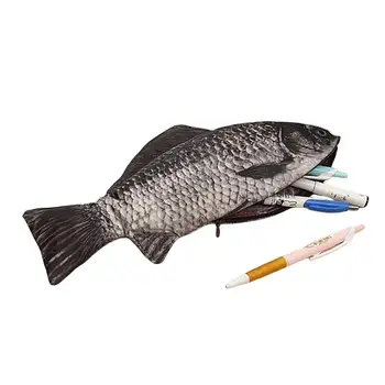 Рыбий пенал для карандашей, Рыбий пенал для ручек, пенал для карандашей, новинка, нейлон, реалистичный дизайн, пенал в форме рыбы, подарки для мальчиков и девочек