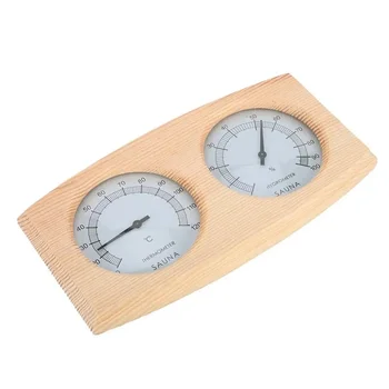 Деревянный гигрометр, 2 комнатных измерителя влажности, температуры, паровой влажности в сауне с 1 термометром